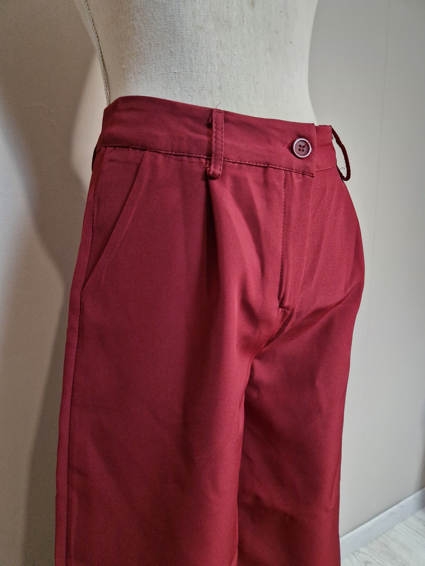 Pantalon large bordeaux