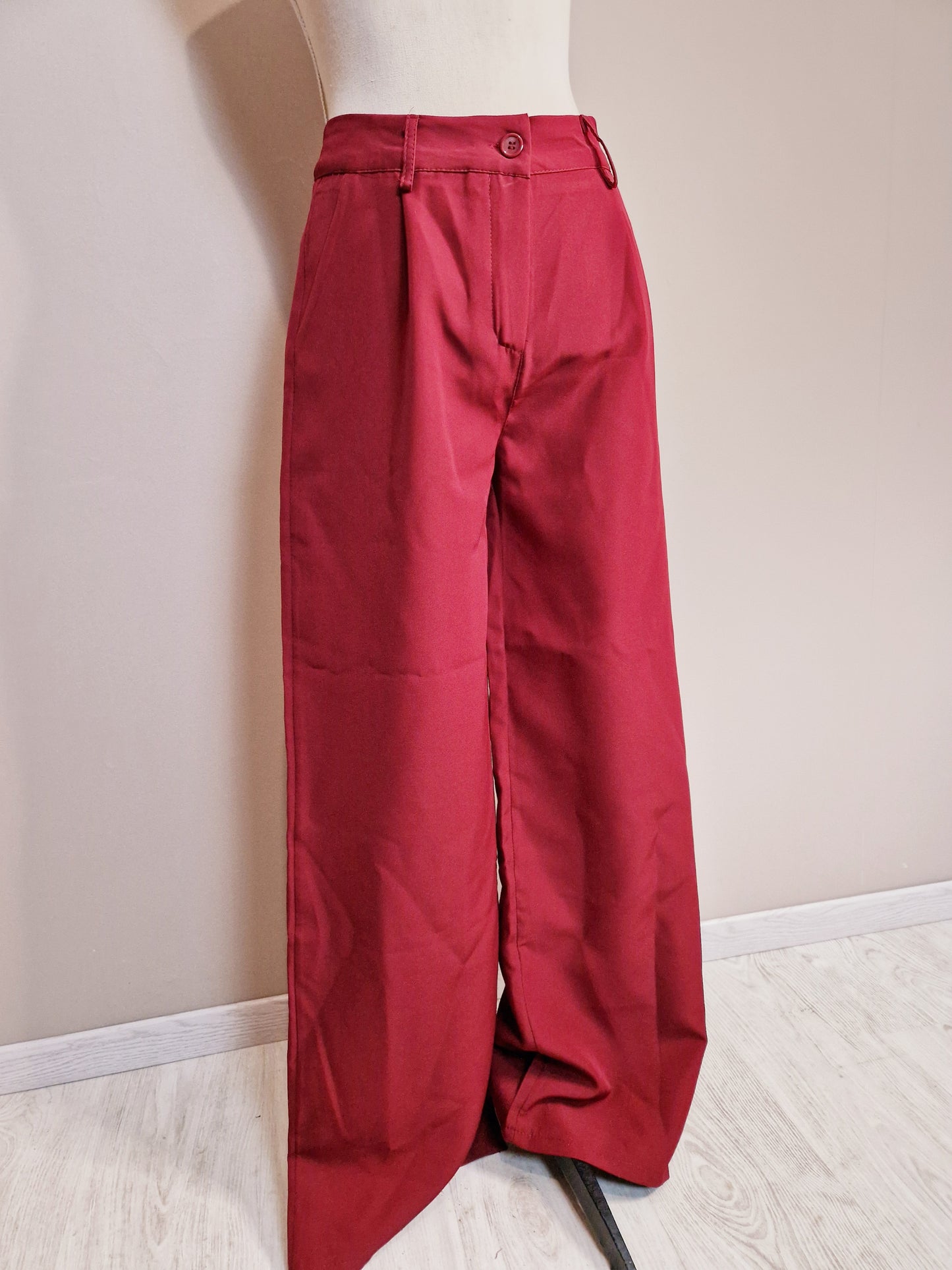 Pantalon large bordeaux